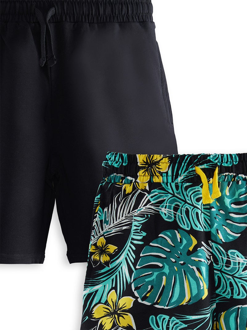 Denokids 2 Pack Boy Black&Hawaii Shorts - Image 5